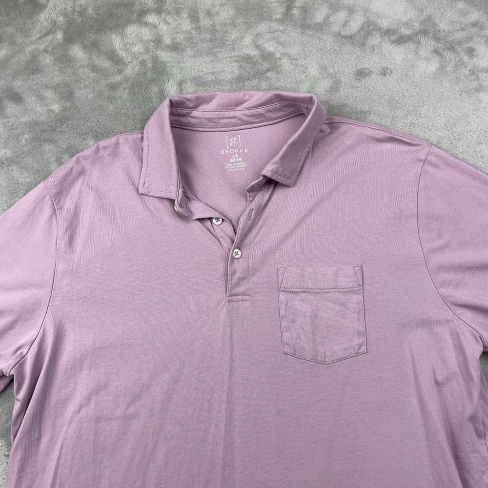 George Short Sleeve Cotton Polo Shirt Men's Size Large 42-44 - Picture 2 of 8